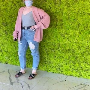 Vintage Lord Jeff XL Pink Button Down Roomy Cardigan